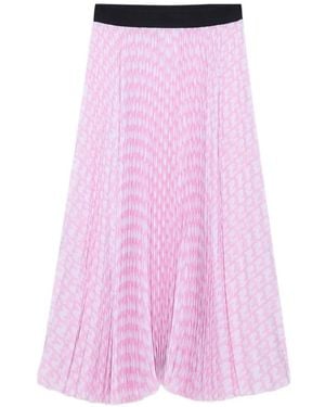 MSGM Jupe Longue Plissée À Imprimé Graphique - Pink