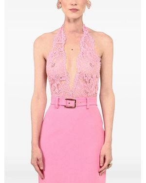 ROWEN ROSE Neckholder-Body Aus Spitze - Pink