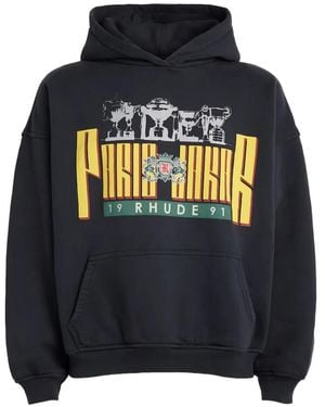 Rhude Trofeo Logo-Print Hoodie - Black