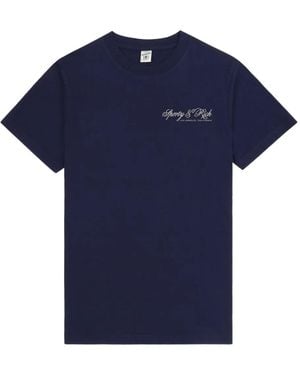 Sporty & Rich International Logo-Print T-Shirt - Blue