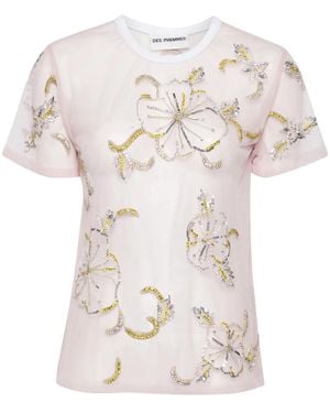 Des Phemmes エンブロイダリー セミシアーtシャツ - ホワイト