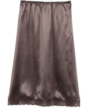 Magda Butrym Lace-Trim Midi Skirt - Brown