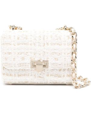 Aspinal of London Lottie Tweed Shoulder Bag - White