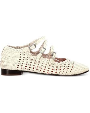 CAREL PARIS Bailarinas Ariana Cuero Trenzadas - Blanco