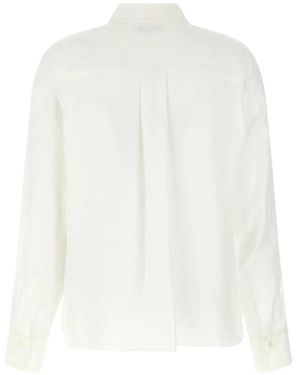 Ferragamo Gancini Jacquard Silk Shirt - White