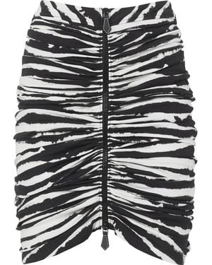 Burberry Watercolor Print Ruched Skirt - Black