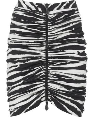 Burberry Watercolor Print Ruched Skirt - Black