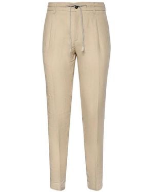 Eleventy Drawstring-Fastening Trousers - Natural