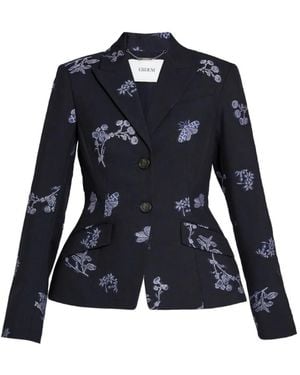 Erdem Floral Single-Breasted Blazer - Blue