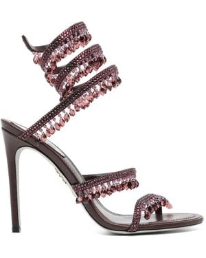 Rene Caovilla Chandelier Crystal-Embellished Sandals - Purple