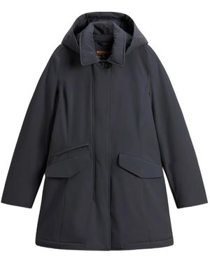 Woolrich Removable-Hood Parka Coat - Blue