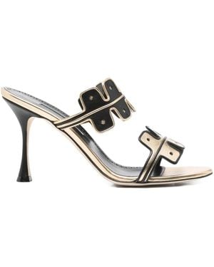 Manolo Blahnik Aplinanu 90Mm レザーサンダル - メタリック