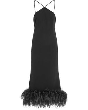 16Arlington Ade Feather Midi Dress - Black