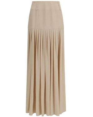 CRI.DA Pleated Long Skirt - Natural
