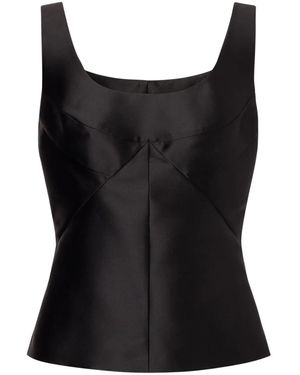 Alberta Ferretti パネル サテントップ - ブラック