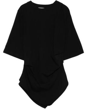 Rohe Drapiertes T-Shirt - Schwarz