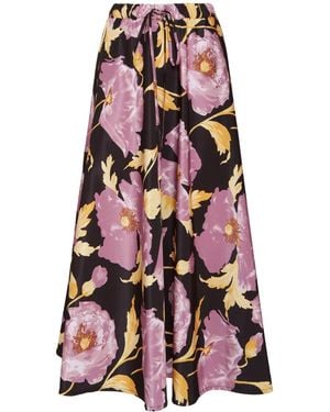 La DoubleJ Printed Midi Skirt - Red