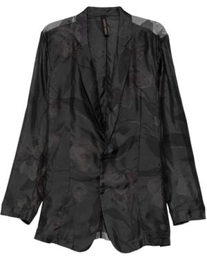 Giovanni Cavagna Floral-Print Blazer - Black