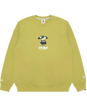 Aape By A Bathing Ape Camouflage-Print Crew-Neck Sweatshirt - Yellow