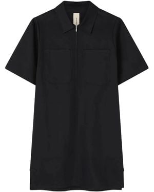 Lee Mathews Drill Zip-Up Minidress - Black