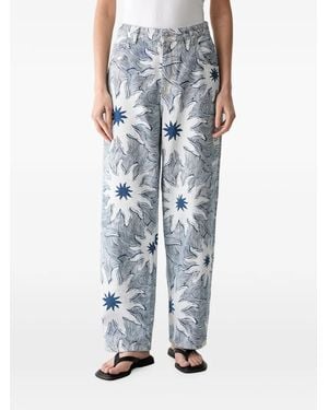 Never Fully Dressed Sun-Print Jeans - Blue