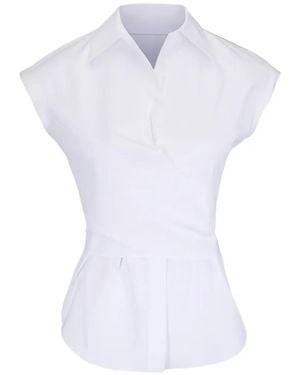 Lafayette 148 New York Wrap-Style Blouse - White