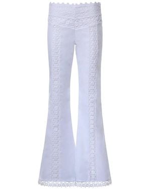 Charo Ruiz Vianora Lace-Trimmed Flared Pants - Blue