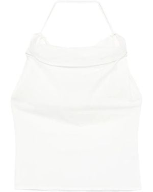 Paris Georgia Basics Christophe Halterneck Draped Top - White