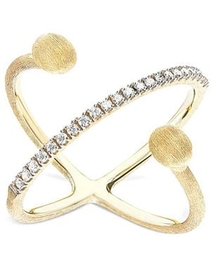 Nanis 18K Small Élite Diamond Criss-Cross Ring - Metallic
