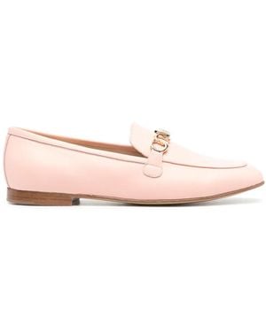 Casadei Logo Plaque Leather Loafers - Pink