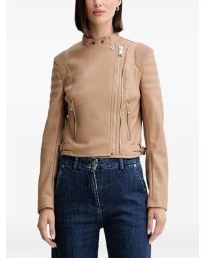 Guess Faux-Leather Biker Jacket - Blue