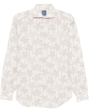 Barba Napoli Palm Tree-Print Shirt - White