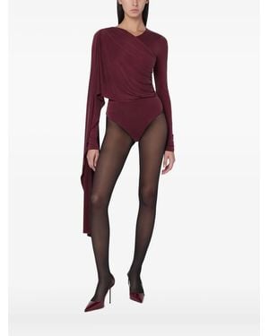 ANDAMANE Xenia Cape-Effect Bodysuit - Purple
