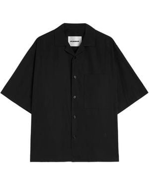 Jil Sander Patch Pocket Cotton Poplin Shirt - Black