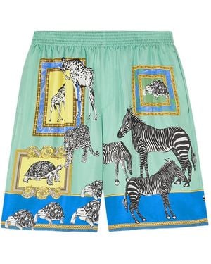 Versace Safari-Seidenshorts - Blau