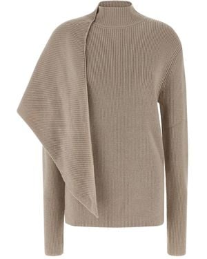 Entire studios Wrap Turtleneck Sweater - Brown