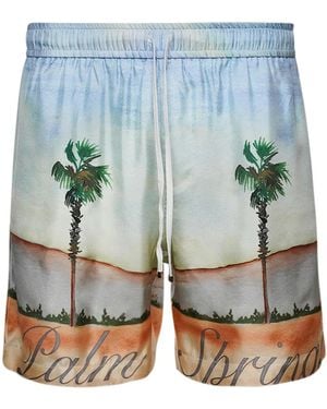 Amiri Dinosaur Webster Palm-Tree Shorts - Blue
