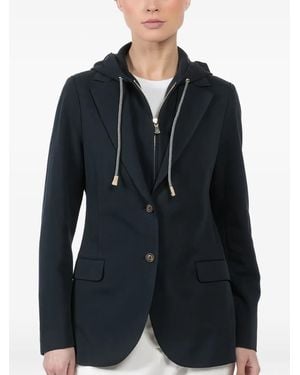 Eleventy Detachable-Hood Jacket - Blue