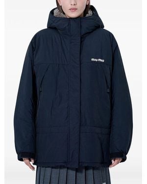 Miu Miu Pongé Down Jacket - Blue