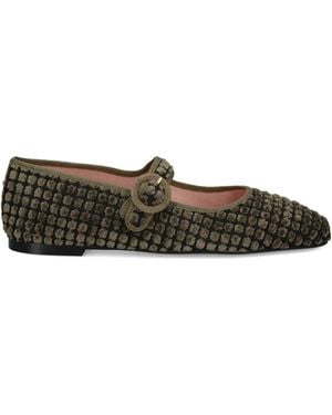 Pretty Ballerinas Georgia Buckle-Detail Ballet Flats - Grey