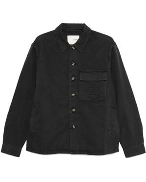 CIARAN Embroidered-Pocket Cotton Shirt - Black