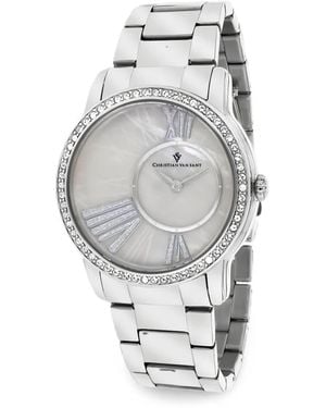 Christian Van Sant Exquisite Crystal-Embellished 38Mm Watch - Gray