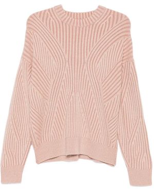 Bompard Geribbelde Sweater Met Ronde Hals - Roze