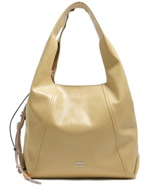 Bimba Y Lola Large Paper Drawstring Leather Shoulder Bag - Natural