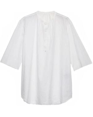 Prada Ungesäumtes Hemd mit Stehkragen - Weiß