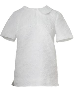 ShuShu/Tong Semi-Peter Pan Collar Top - White
