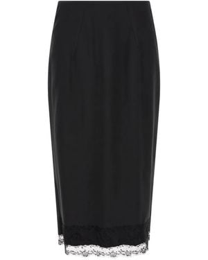 Ermanno Scervino Lace-Trim Midi Skirt - Black