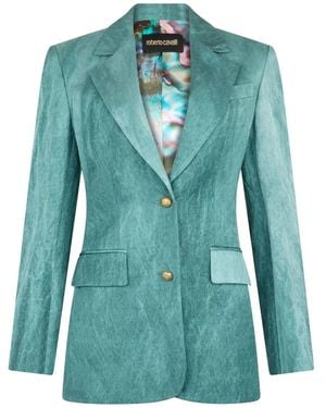Roberto Cavalli Abstract-Pattern Blazer - Green