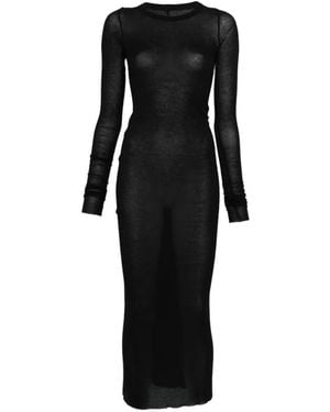 Rick Owens Long-Sleeve Maxi Dress - Black