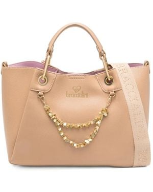 Braccialini Amy Hearts-Chain Tote Bag - Natural